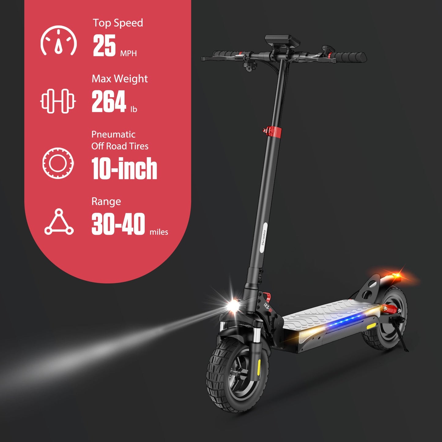 iScooter iX3 800W Off Road Electric Scooter