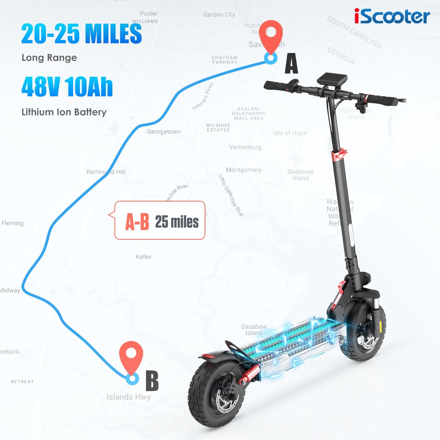 iScooter iX3 800W Off Road Electric Scooter