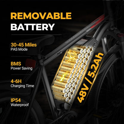 REFURBISHED "B GRADE" AOVOPRO Electric Bike BK520 for Adults with 250W Brushless Motor, 40Miles 15MPH