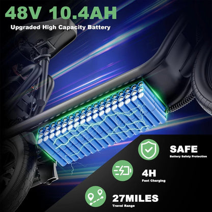 Refurbished Ladped LPBS Electric Scooter w/Seat, Foldable 500W 10.4Ah Battery 22mph 28Miles